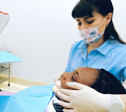 Woman at dental appointment