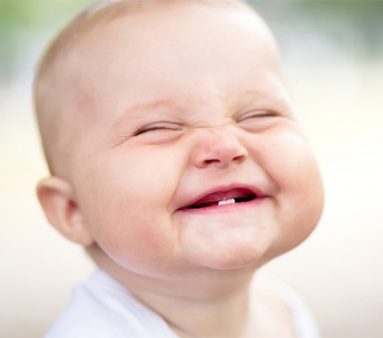 Baby smiles