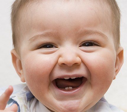 Closeup of smiling baby