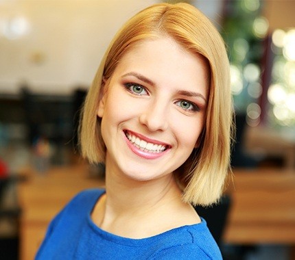 Woman with flawless smile