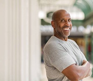 Healthy, confident man with dental implants in Hillsboro