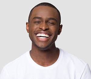 Young smiling man with dental implants in Hillsboro