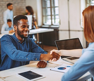 person interviewing for a job