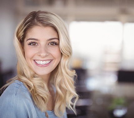 closeup of woman smiling 