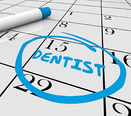 Dental appointment on calendar