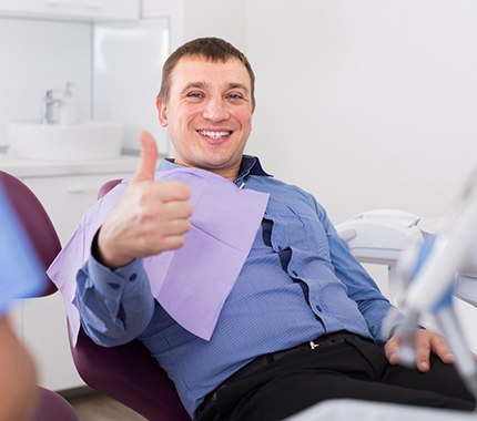 Man gives thumbs-up to his Hillsboro sedation dentist 