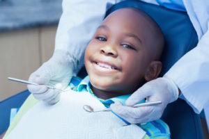 little boy at the dentist